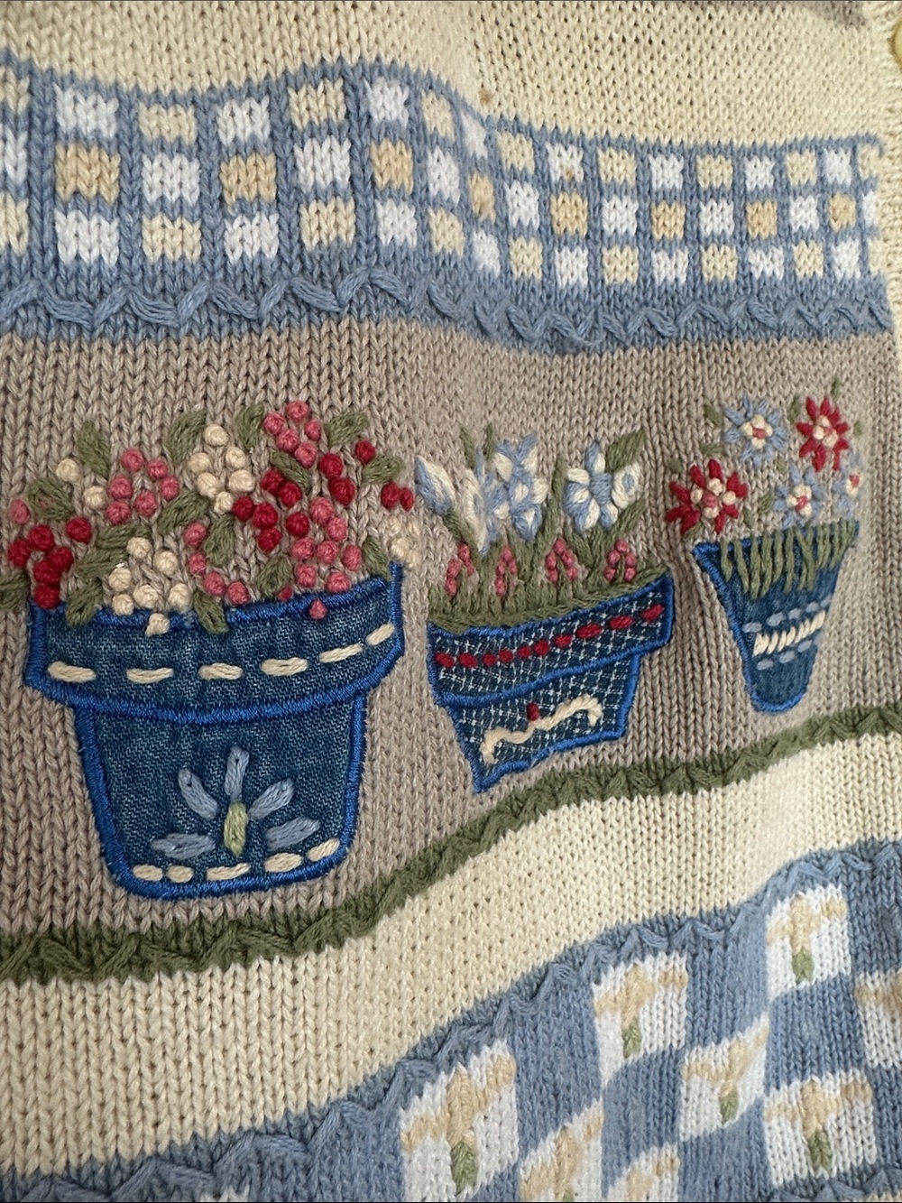 Vintage Koret City Blues Floral Cottagecore Sweater Vest Size M - Picture 6 of 12
